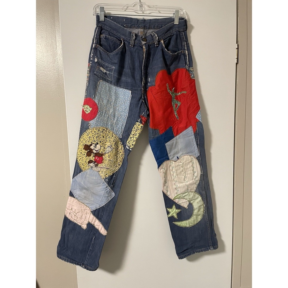 Vintage 1970s Levi's for Gals RARE Patchwork Print Jeans